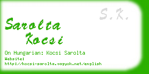 sarolta kocsi business card